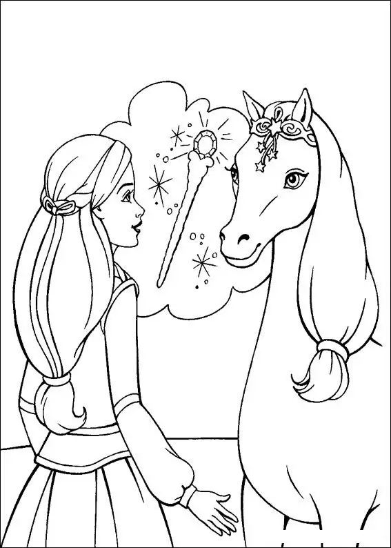 Barbie and The Magic Pegasus Free Coloring Print 12