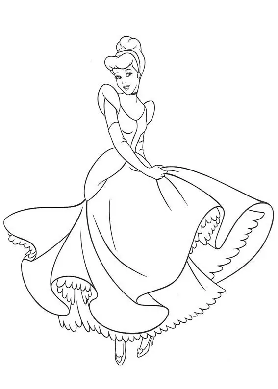 Cinderella 2 Free Coloring Print 1